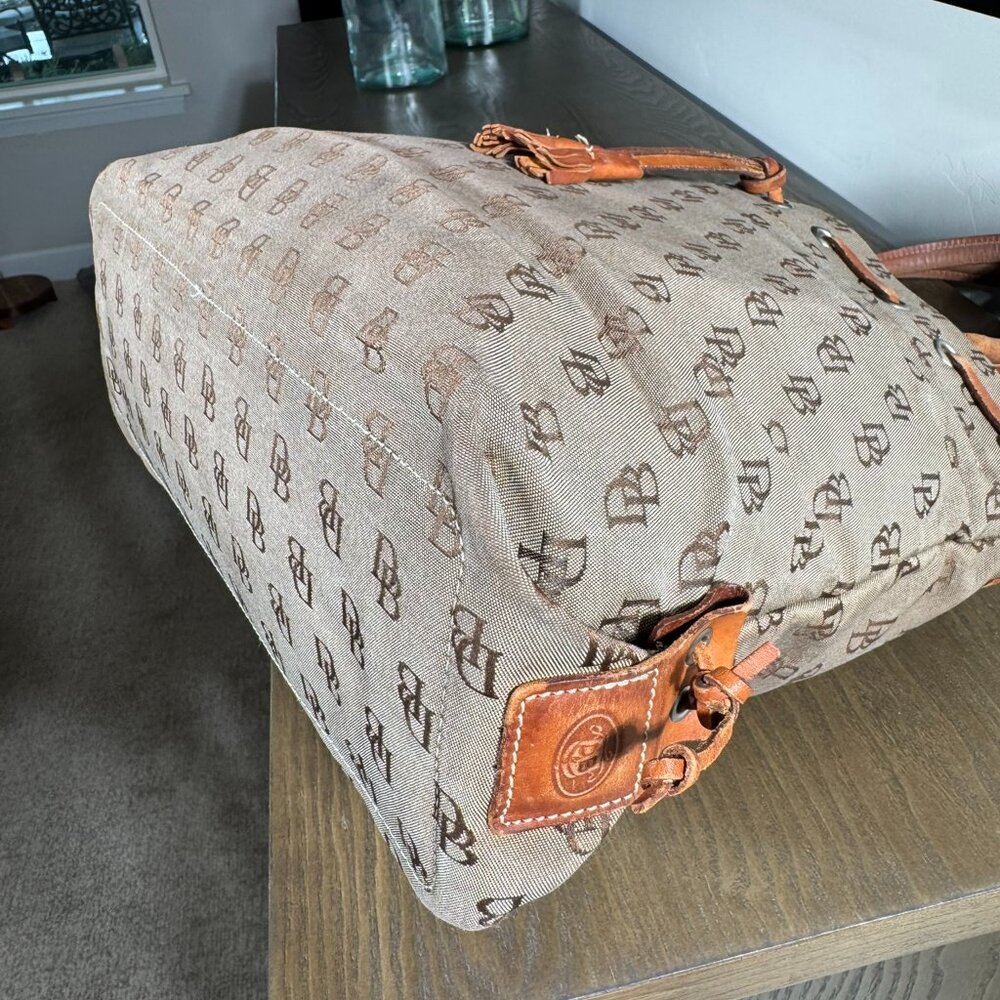 Dooney & Bourke Signature Monogram Tote Bag – Canvas & Leather - Picture 8 of 13